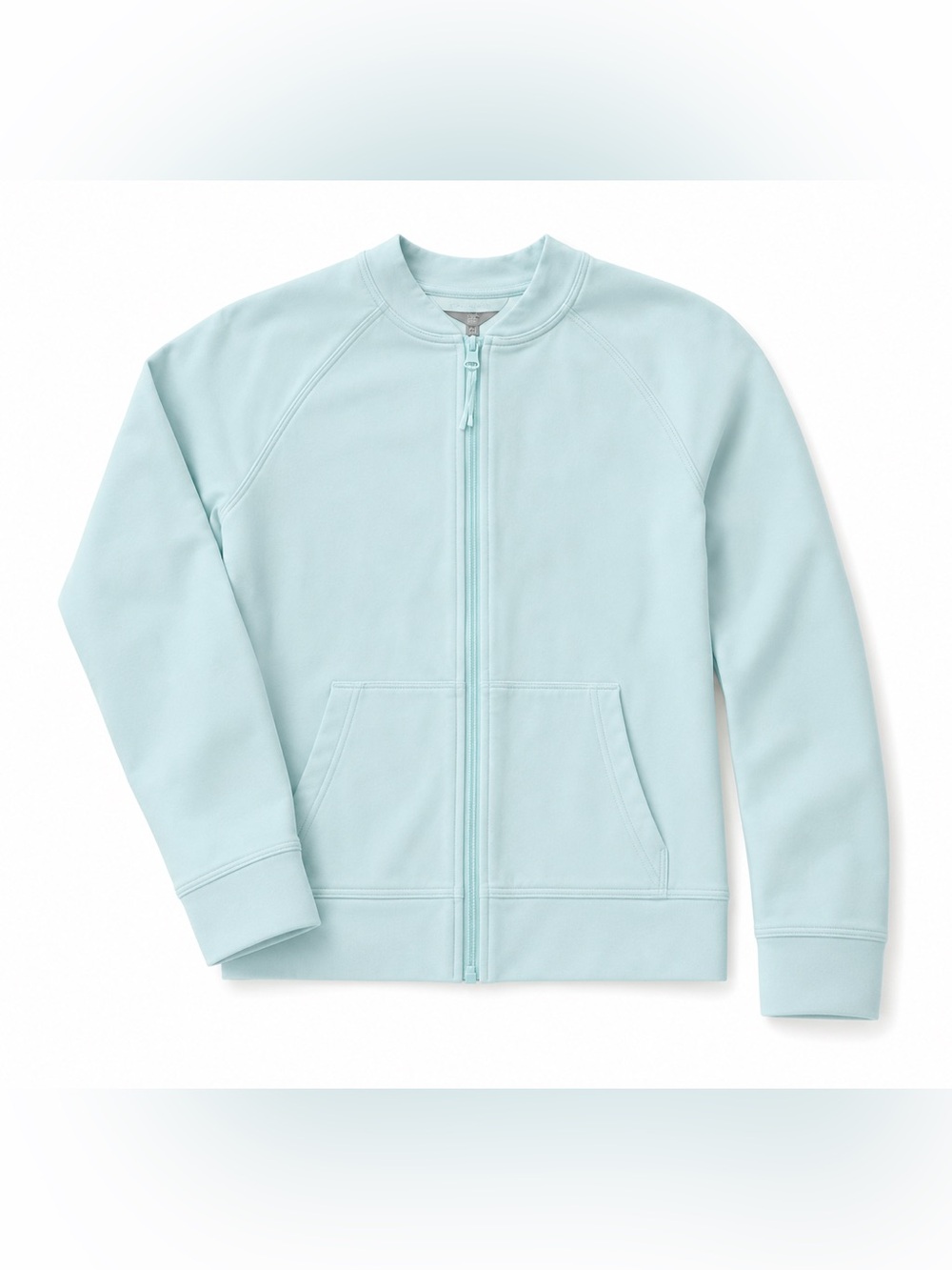 T by Talbots Aqua Blue Zip Jacket MP Petite Lightweight Athleisure Spring